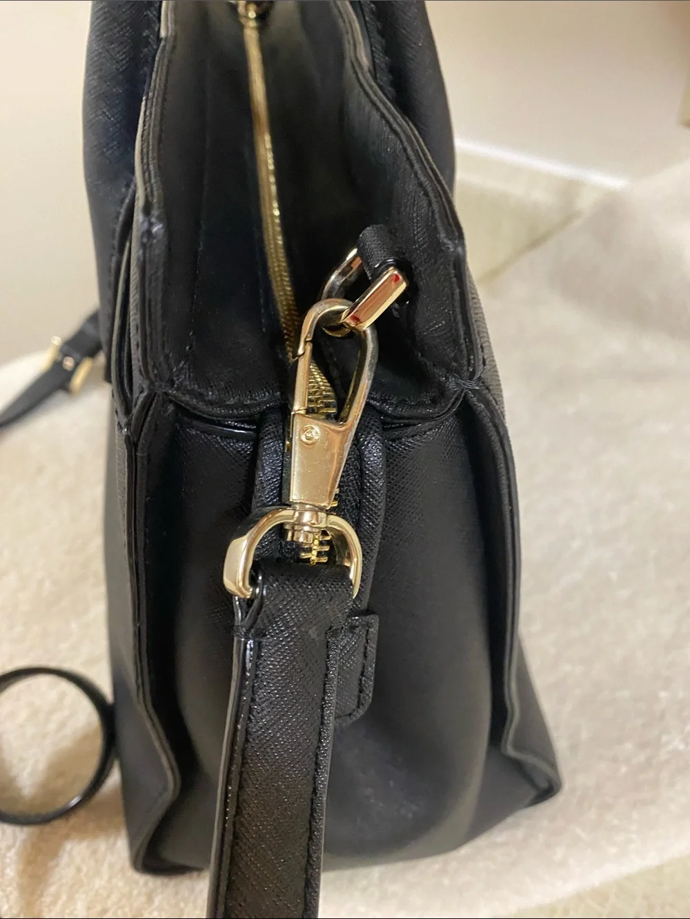 kate spade Black Saffiano Satchel with Crossbody Strap